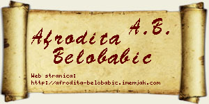 Afrodita Belobabić vizit kartica